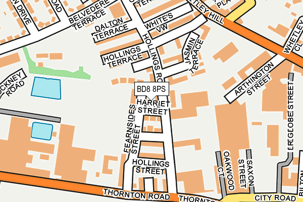 BD8 8PS map - OS OpenMap – Local (Ordnance Survey) BD8 8PS map - OS OpenMap – Local (Ordnance Survey)