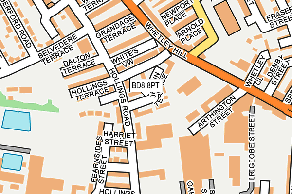 BD8 8PT map - OS OpenMap – Local (Ordnance Survey) BD8 8PT map - OS OpenMap – Local (Ordnance Survey)