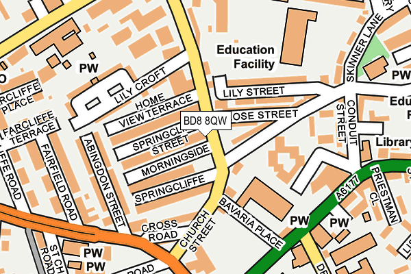 BD8 8QW map - OS OpenMap – Local (Ordnance Survey) BD8 8QW map - OS OpenMap – Local (Ordnance Survey)