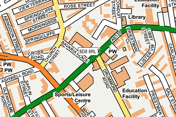BD8 8RL map - OS OpenMap – Local (Ordnance Survey) BD8 8RL map - OS OpenMap – Local (Ordnance Survey)