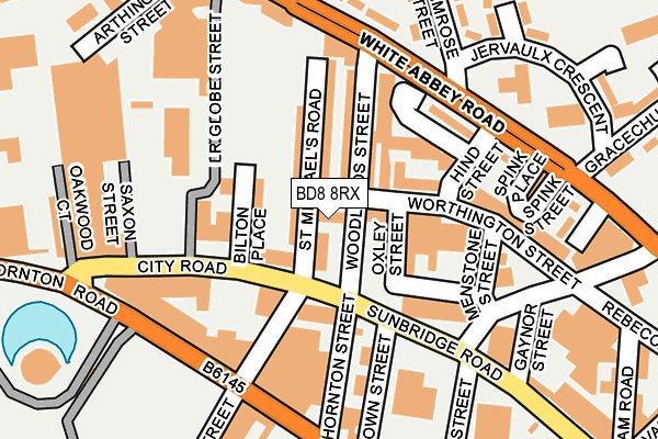 BD8 8RX map - OS OpenMap – Local (Ordnance Survey) BD8 8RX map - OS OpenMap – Local (Ordnance Survey)