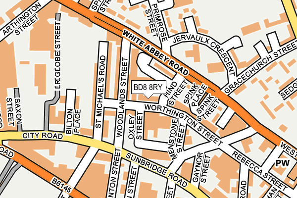 BD8 8RY map - OS OpenMap – Local (Ordnance Survey) BD8 8RY map - OS OpenMap – Local (Ordnance Survey)