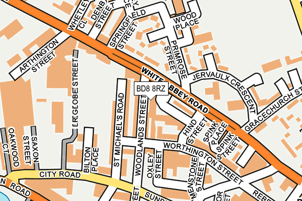 BD8 8RZ map - OS OpenMap – Local (Ordnance Survey) BD8 8RZ map - OS OpenMap – Local (Ordnance Survey)