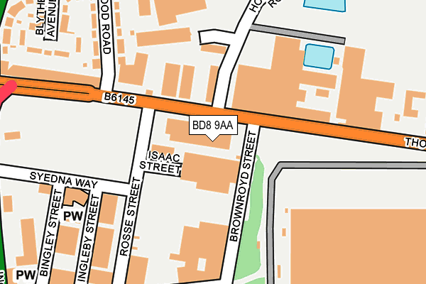 BD8 9AA map - OS OpenMap – Local (Ordnance Survey) BD8 9AA map - OS OpenMap – Local (Ordnance Survey)