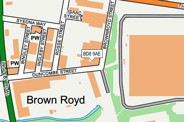 BD8 9AE map - OS OpenMap – Local (Ordnance Survey) BD8 9AE map - OS OpenMap – Local (Ordnance Survey)