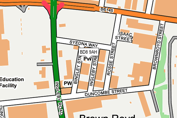 BD8 9AH map - OS OpenMap – Local (Ordnance Survey) BD8 9AH map - OS OpenMap – Local (Ordnance Survey)