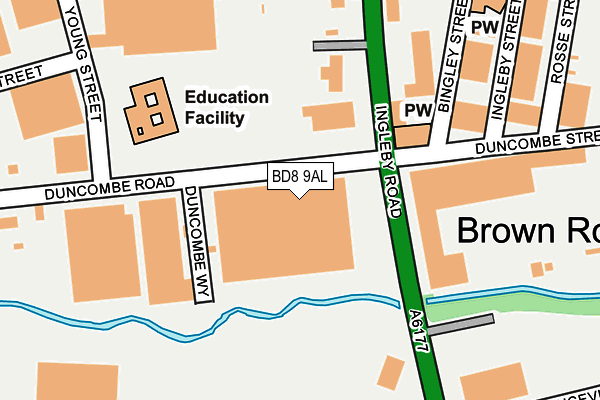 BD8 9AL map - OS OpenMap – Local (Ordnance Survey) BD8 9AL map - OS OpenMap – Local (Ordnance Survey)