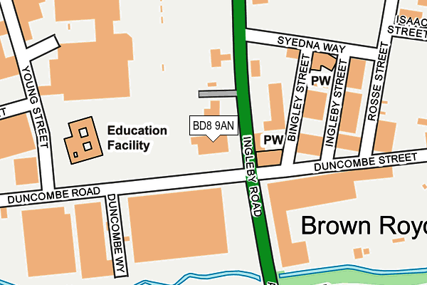 BD8 9AN map - OS OpenMap – Local (Ordnance Survey) BD8 9AN map - OS OpenMap – Local (Ordnance Survey)