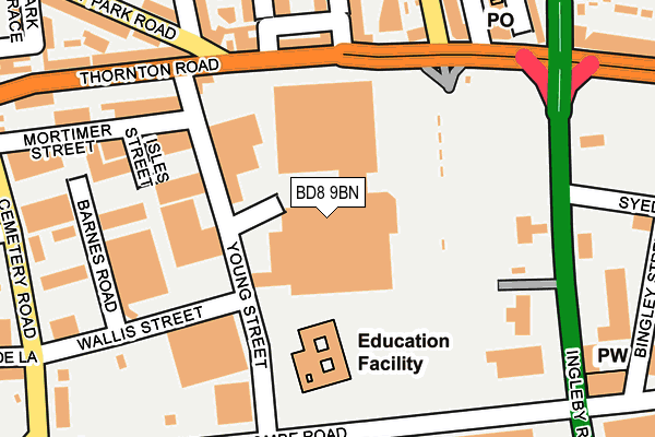 BD8 9BN map - OS OpenMap – Local (Ordnance Survey) BD8 9BN map - OS OpenMap – Local (Ordnance Survey)