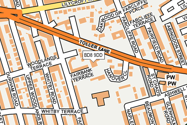 BD8 9DD map - OS OpenMap – Local (Ordnance Survey) BD8 9DD map - OS OpenMap – Local (Ordnance Survey)