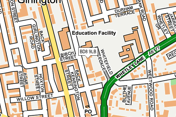 BD8 9LB map - OS OpenMap – Local (Ordnance Survey) BD8 9LB map - OS OpenMap – Local (Ordnance Survey)
