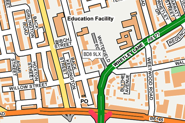 BD8 9LX map - OS OpenMap – Local (Ordnance Survey) BD8 9LX map - OS OpenMap – Local (Ordnance Survey)