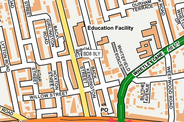 BD8 9LY map - OS OpenMap – Local (Ordnance Survey) BD8 9LY map - OS OpenMap – Local (Ordnance Survey)