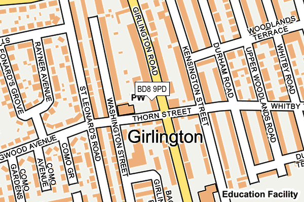 BD8 9PD map - OS OpenMap – Local (Ordnance Survey) BD8 9PD map - OS OpenMap – Local (Ordnance Survey)