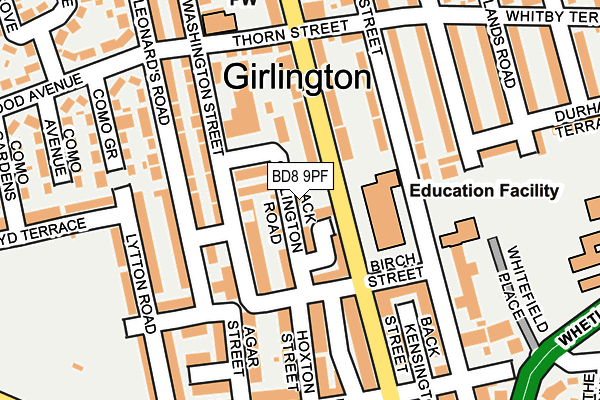 BD8 9PF map - OS OpenMap – Local (Ordnance Survey) BD8 9PF map - OS OpenMap – Local (Ordnance Survey)