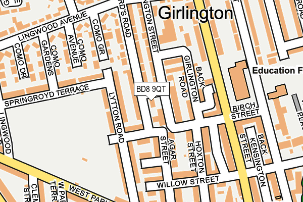 BD8 9QT map - OS OpenMap – Local (Ordnance Survey) BD8 9QT map - OS OpenMap – Local (Ordnance Survey)