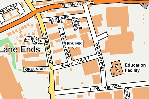 BD8 9RR map - OS OpenMap – Local (Ordnance Survey) BD8 9RR map - OS OpenMap – Local (Ordnance Survey)