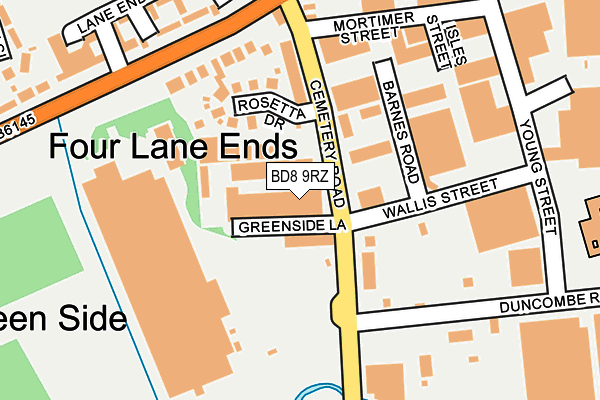 BD8 9RZ map - OS OpenMap – Local (Ordnance Survey) BD8 9RZ map - OS OpenMap – Local (Ordnance Survey)