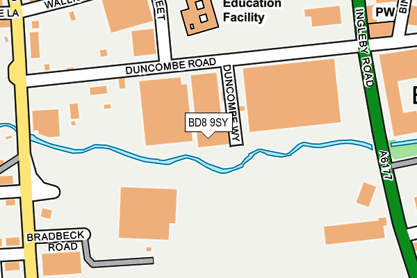 BD8 9SY map - OS OpenMap – Local (Ordnance Survey) BD8 9SY map - OS OpenMap – Local (Ordnance Survey)