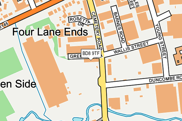 BD8 9TF map - OS OpenMap – Local (Ordnance Survey) BD8 9TF map - OS OpenMap – Local (Ordnance Survey)