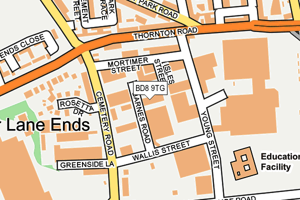 BD8 9TG map - OS OpenMap – Local (Ordnance Survey) BD8 9TG map - OS OpenMap – Local (Ordnance Survey)