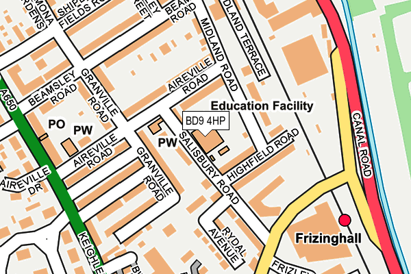 BD9 4HP map - OS OpenMap – Local (Ordnance Survey) BD9 4HP map - OS OpenMap – Local (Ordnance Survey)