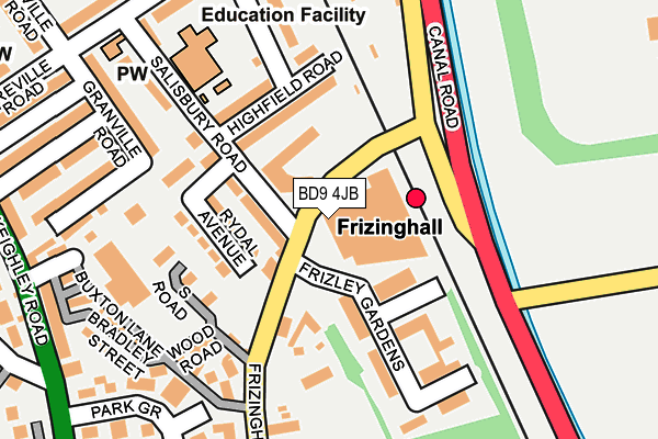 BD9 4JB map - OS OpenMap – Local (Ordnance Survey) BD9 4JB map - OS OpenMap – Local (Ordnance Survey)