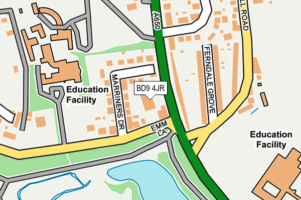 BD9 4JR map - OS OpenMap – Local (Ordnance Survey) BD9 4JR map - OS OpenMap – Local (Ordnance Survey)