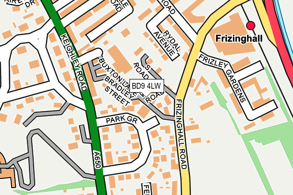 BD9 4LW map - OS OpenMap – Local (Ordnance Survey) BD9 4LW map - OS OpenMap – Local (Ordnance Survey)