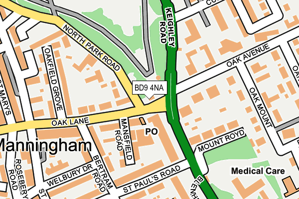 BD9 4NA map - OS OpenMap – Local (Ordnance Survey) BD9 4NA map - OS OpenMap – Local (Ordnance Survey)
