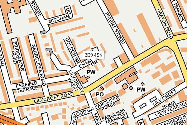 BD9 4SN map - OS OpenMap – Local (Ordnance Survey) BD9 4SN map - OS OpenMap – Local (Ordnance Survey)