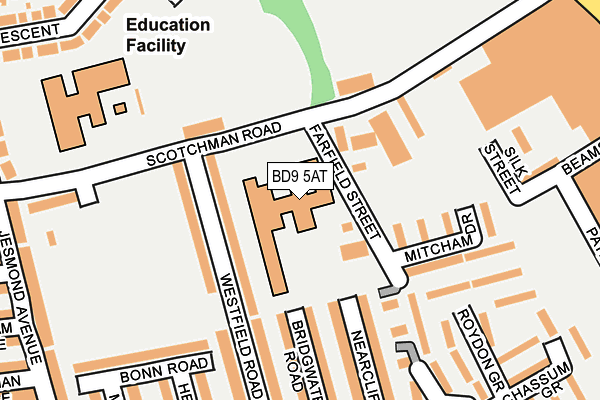 BD9 5AT map - OS OpenMap – Local (Ordnance Survey) BD9 5AT map - OS OpenMap – Local (Ordnance Survey)