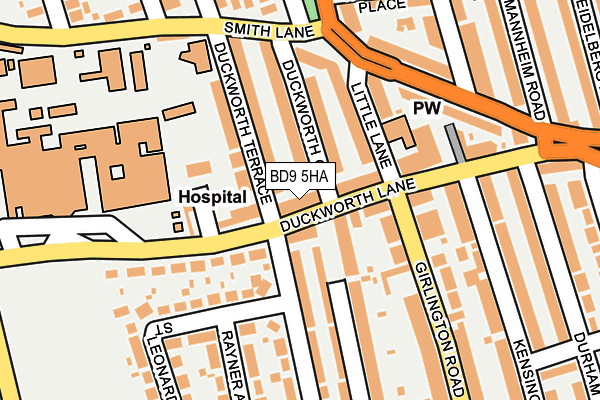 BD9 5HA map - OS OpenMap – Local (Ordnance Survey) BD9 5HA map - OS OpenMap – Local (Ordnance Survey)