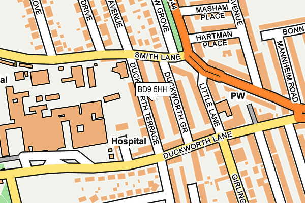 BD9 5HH map - OS OpenMap – Local (Ordnance Survey) BD9 5HH map - OS OpenMap – Local (Ordnance Survey)