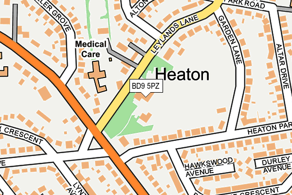 BD9 5PZ map - OS OpenMap – Local (Ordnance Survey) BD9 5PZ map - OS OpenMap – Local (Ordnance Survey)