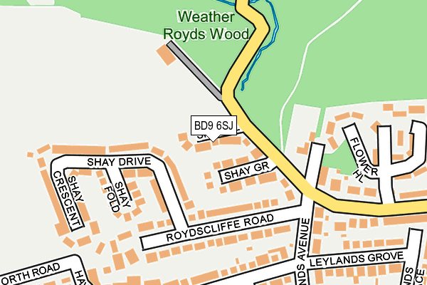 BD9 6SJ map - OS OpenMap – Local (Ordnance Survey) BD9 6SJ map - OS OpenMap – Local (Ordnance Survey)