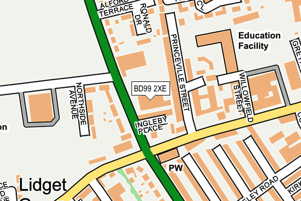 BD99 2XE map - OS OpenMap – Local (Ordnance Survey)