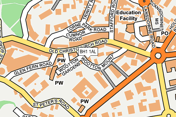 BH1 1AL map - OS OpenMap – Local (Ordnance Survey)