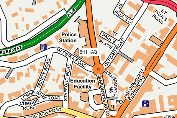 BH1 1AQ map - OS OpenMap – Local (Ordnance Survey) BH1 1AQ map - OS OpenMap – Local (Ordnance Survey)
