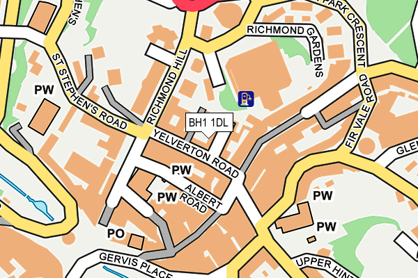 BH1 1DL map - OS OpenMap – Local (Ordnance Survey) BH1 1DL map - OS OpenMap – Local (Ordnance Survey)