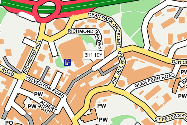 BH1 1EY map - OS OpenMap – Local (Ordnance Survey) BH1 1EY map - OS OpenMap – Local (Ordnance Survey)
