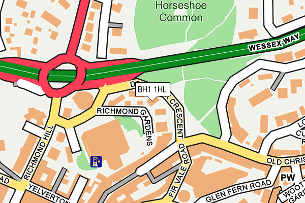 BH1 1HL map - OS OpenMap – Local (Ordnance Survey) BH1 1HL map - OS OpenMap – Local (Ordnance Survey)