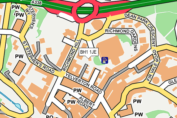 BH1 1JE map - OS OpenMap – Local (Ordnance Survey) BH1 1JE map - OS OpenMap – Local (Ordnance Survey)