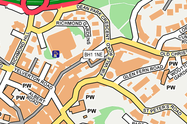 BH1 1NE map - OS OpenMap – Local (Ordnance Survey) BH1 1NE map - OS OpenMap – Local (Ordnance Survey)