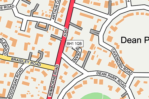 BH1 1QB map - OS OpenMap – Local (Ordnance Survey) BH1 1QB map - OS OpenMap – Local (Ordnance Survey)