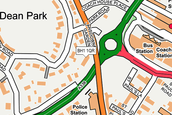 BH1 1QR map - OS OpenMap – Local (Ordnance Survey) BH1 1QR map - OS OpenMap – Local (Ordnance Survey)