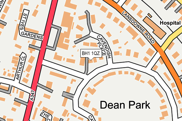 BH1 1QZ map - OS OpenMap – Local (Ordnance Survey) BH1 1QZ map - OS OpenMap – Local (Ordnance Survey)