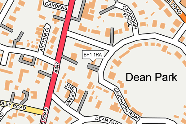 BH1 1RA map - OS OpenMap – Local (Ordnance Survey) BH1 1RA map - OS OpenMap – Local (Ordnance Survey)