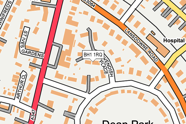 BH1 1RQ map - OS OpenMap – Local (Ordnance Survey) BH1 1RQ map - OS OpenMap – Local (Ordnance Survey)