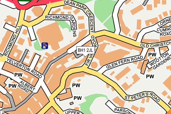 BH1 2JL map - OS OpenMap – Local (Ordnance Survey) BH1 2JL map - OS OpenMap – Local (Ordnance Survey)
